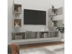 vidaXL 6-tlg. TV-Schrank-Set Betongrau Holzwerkstoff 4* Wohnwände