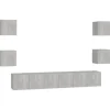 vidaXL 7-tlg. TV-Schrank-Set Betongrau Holzwerkstoff 4* Wohnwände