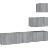 vidaXL 4-tlg. TV-Schrank-Set Grau Sonoma Holzwerkstoff Modell 12