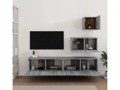 vidaXL 4-tlg. TV-Schrank-Set Grau Sonoma Holzwerkstoff Modell 12