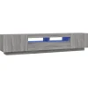 vidaXL 2-tlg. TV-Schrank-Set LED-Leuchten Grau Sonoma Holzwerkstoff 2* Wohnwände|TV-Wände