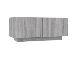 vidaXL 2-tlg. TV-Schrank-Set LED-Leuchten Grau Sonoma Holzwerkstoff 2* Wohnwände|TV-Wände