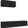 vidaXL 3-tlg. TV-Schrank-Set Schwarz Holzwerkstoff 2* Wohnwände
