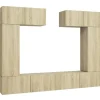 vidaXL 6-tlg. TV-Schrank-Set Sonoma-Eiche Holzwerkstoff 6* TV-Wände