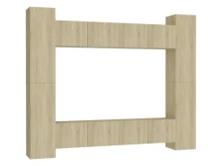 vidaXL 8-tlg. TV-Schrank-Set Sonoma-Eiche Holzwerkstoff 4* TV-Wände