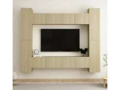 vidaXL 8-tlg. TV-Schrank-Set Sonoma-Eiche Holzwerkstoff 4* TV-Wände