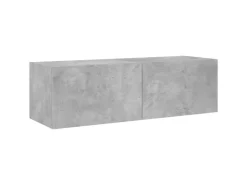 vidaXL 3-tlg. TV-Wohnwand mit LED-Leuchten Betongrau Modell 1* Wohnwände