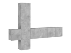 vidaXL 5-Tlg Wohnwand Betongrau Holzwerkstoff 3216460