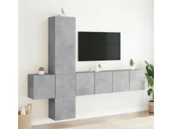 vidaXL 5-Tlg Wohnwand Betongrau Holzwerkstoff 3216460