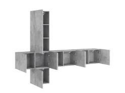 vidaXL 5-Tlg Wohnwand Betongrau Holzwerkstoff 3216460