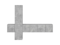 vidaXL 5-Tlg Wohnwand Betongrau Holzwerkstoff 3216460