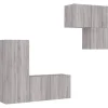 vidaXL 4-Tlg Wohnwand Grau Sonoma Holzwerkstoff 3216433