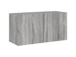 vidaXL 4-Tlg Wohnwand Grau Sonoma Holzwerkstoff 3216433