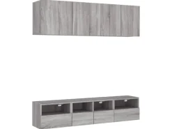 vidaXL 5-Tlg Wohnwand Grau Sonoma Holzwerkstoff 3216516