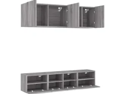 vidaXL 5-Tlg Wohnwand Grau Sonoma Holzwerkstoff 3216516