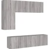 vidaXL 5-Tlg Wohnwand Grau Sonoma Holzwerkstoff 3216469