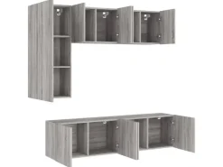 vidaXL 5-Tlg Wohnwand Grau Sonoma Holzwerkstoff 3216469