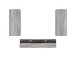 vidaXL 5-Tlg Wohnwand Grau Sonoma Holzwerkstoff 3216544