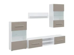 vidaXL 5-Tlg Wohnwand mit LED-Beleuchtung Holzwerkstoff 3324233