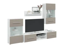 vidaXL 5-Tlg Wohnwand mit LED-Beleuchtung Holzwerkstoff 3324233
