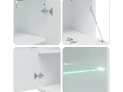 vidaXL 5-Tlg Wohnwand mit LED-Beleuchtung Holzwerkstoff 3324233