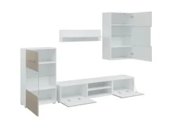 vidaXL 5-Tlg Wohnwand mit LED-Beleuchtung Holzwerkstoff 3324233