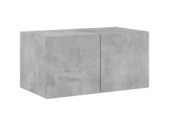 vidaXL 5-tlg. Wohnwand mit LED-Beleuchtung Betongrau Holzwerkstoff Modell 7