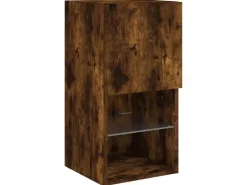 vidaXL 6-Tlg Wohnwand mit LED-Beleuchtung Räuchereiche Holzwerkstoff 3216619* Wohnwände