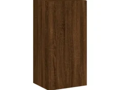vidaXL 4-tlg. Wohnwand mit LED-Beleuchtung Braun Eiche Holzwerkstoff Modell 8* Wohnwände