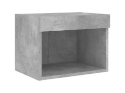 vidaXL 7-tlg. Wohnwand mit LED-Beleuchtung Betongrau Holzwerkstoff* Wohnwände