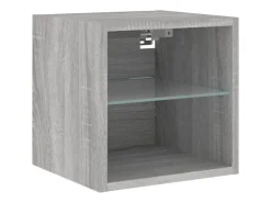 vidaXL 7-tlg. Wohnwand mit LED-Beleuchtung Grau Sonoma Holzwerkstoff* Wohnwände