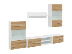 vidaXL 5-Tlg Wohnwand mit LED-Beleuchtung Artisan-Eiche Holzwerkstoff 3324234* Wohnwände