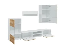 vidaXL 5-Tlg Wohnwand mit LED-Beleuchtung Artisan-Eiche Holzwerkstoff 3324234* Wohnwände