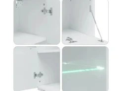 vidaXL 5-Tlg Wohnwand mit LED-Beleuchtung Mattschwarz Holzwerkstoff 3324230* Wohnwände