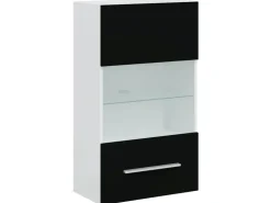 vidaXL 5-Tlg Wohnwand mit LED-Beleuchtung Mattschwarz Holzwerkstoff 3324230* Wohnwände