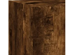 vidaXL 5-Tlg Wohnwand mit LED-Beleuchtung Räuchereiche Holzwerkstoff 3216729* Wohnwände