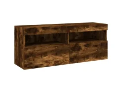 vidaXL 5-Tlg Wohnwand mit LED-Beleuchtung Räuchereiche Holzwerkstoff 3216729* Wohnwände