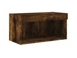 vidaXL 8-Tlg Wohnwand mit LED-Beleuchtung Räuchereiche Holzwerkstoff 3216637