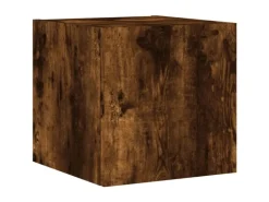 vidaXL 4-Tlg Wohnwand mit LED-Beleuchtung Räuchereiche Holzwerkstoff 3216822