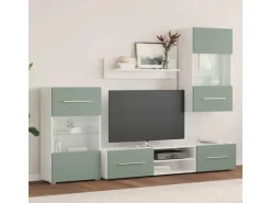 vidaXL 5-Tlg Wohnwand mit LED-Beleuchtung Holzwerkstoff 3324232* Wohnwände