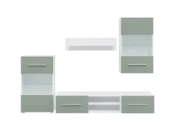 vidaXL 5-Tlg Wohnwand mit LED-Beleuchtung Holzwerkstoff 3324232* Wohnwände