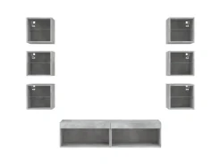 vidaXL 8-Tlg Wohnwand mit LED-Beleuchtung Holzwerkstoff 3216636* Wohnwände
