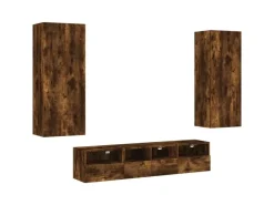 vidaXL 5-Tlg Wohnwand Räuchereiche Holzwerkstoff 3216543