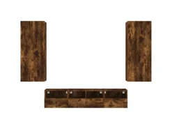 vidaXL 5-Tlg Wohnwand Räuchereiche Holzwerkstoff 3216543