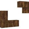 vidaXL 4-Tlg Wohnwand Räuchereiche Holzwerkstoff 3216432