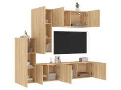 vidaXL 5-tlg. Wohnwand Sonoma-Eiche Holzwerkstoff Modell 4* Wohnwände