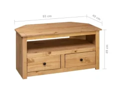 vidaXL TV-Eckschrank 93 x 49 x 49 cm Massivholz Panama-Kiefür* Wohnwände|TV-Wände