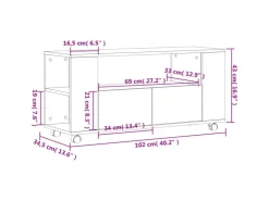vidaXL TV-Schrank Betongrau 102x34,5x43 cm Holzwerkstoff* Wohnwände|TV-Wände