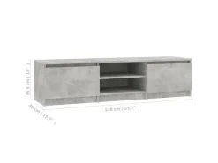 vidaXL TV-Schrank Betongrau 140x40x35,5 cm Holzwerkstoff* Wohnwände