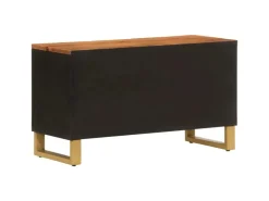 vidaXL TV-Schrank Braun und Schwarz 80x31,5x46 cm Massivholz Mango* Wohnwände